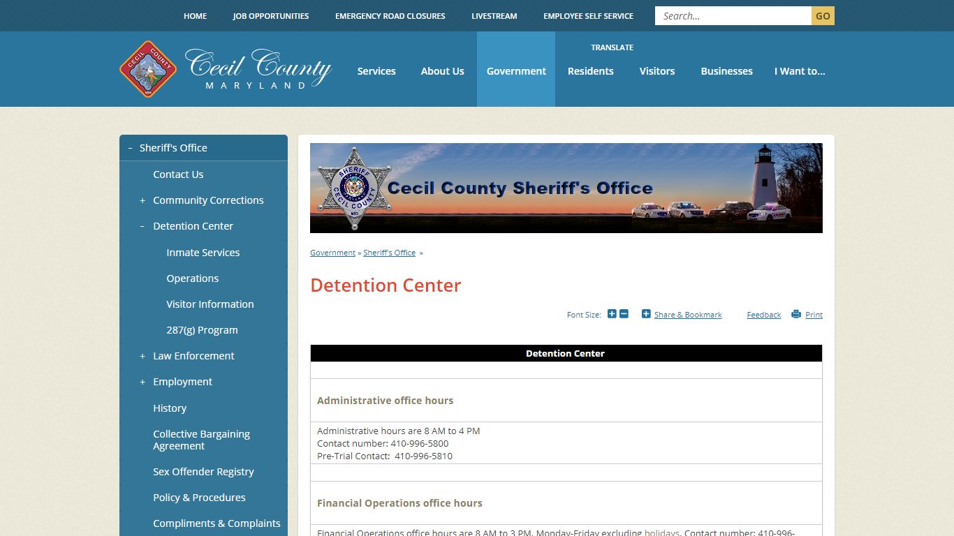 Detention Center | Cecil County